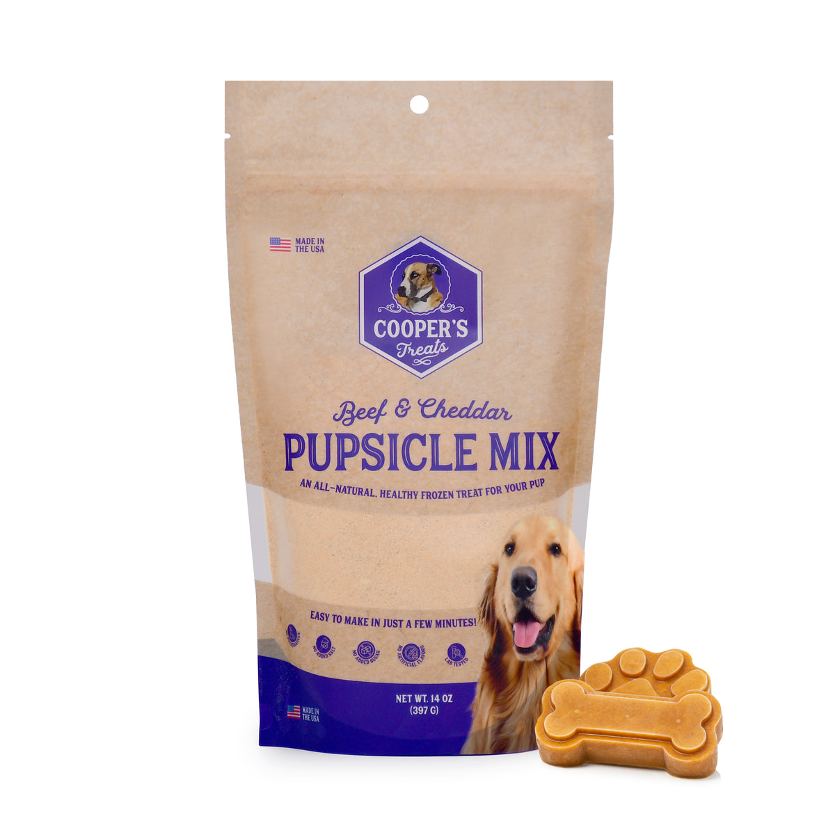 Cooper's Treats Beef and Cheddar Pupsicle Mix — homemade frozen dog treats — view 9
