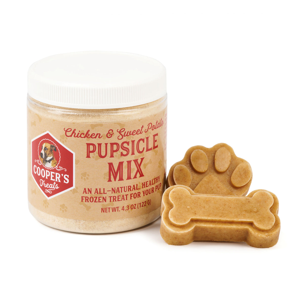 jar of mix and pupsicles