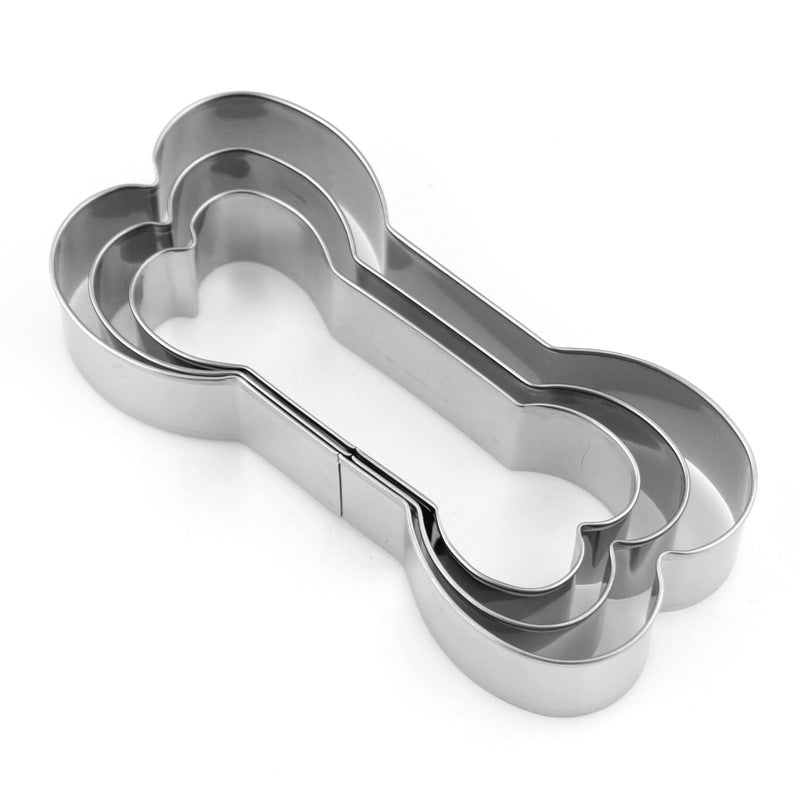 set of 3 bone shaped cookie cutters